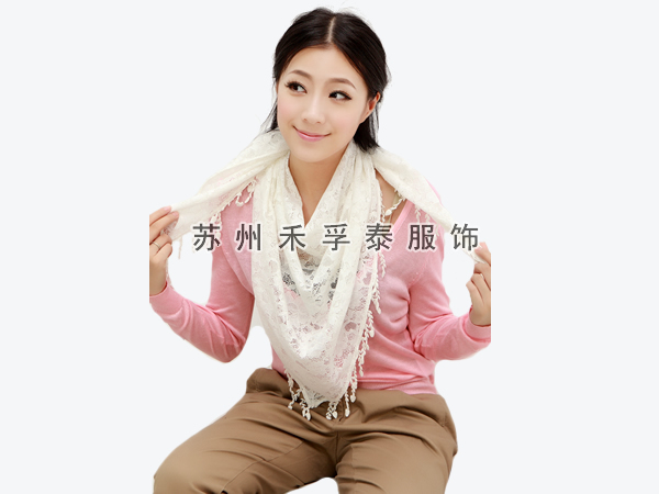 人棉蕾絲花邊三角巾廠家訂做批發