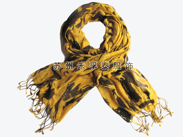 人棉水墨印花圍巾廠家訂做批發